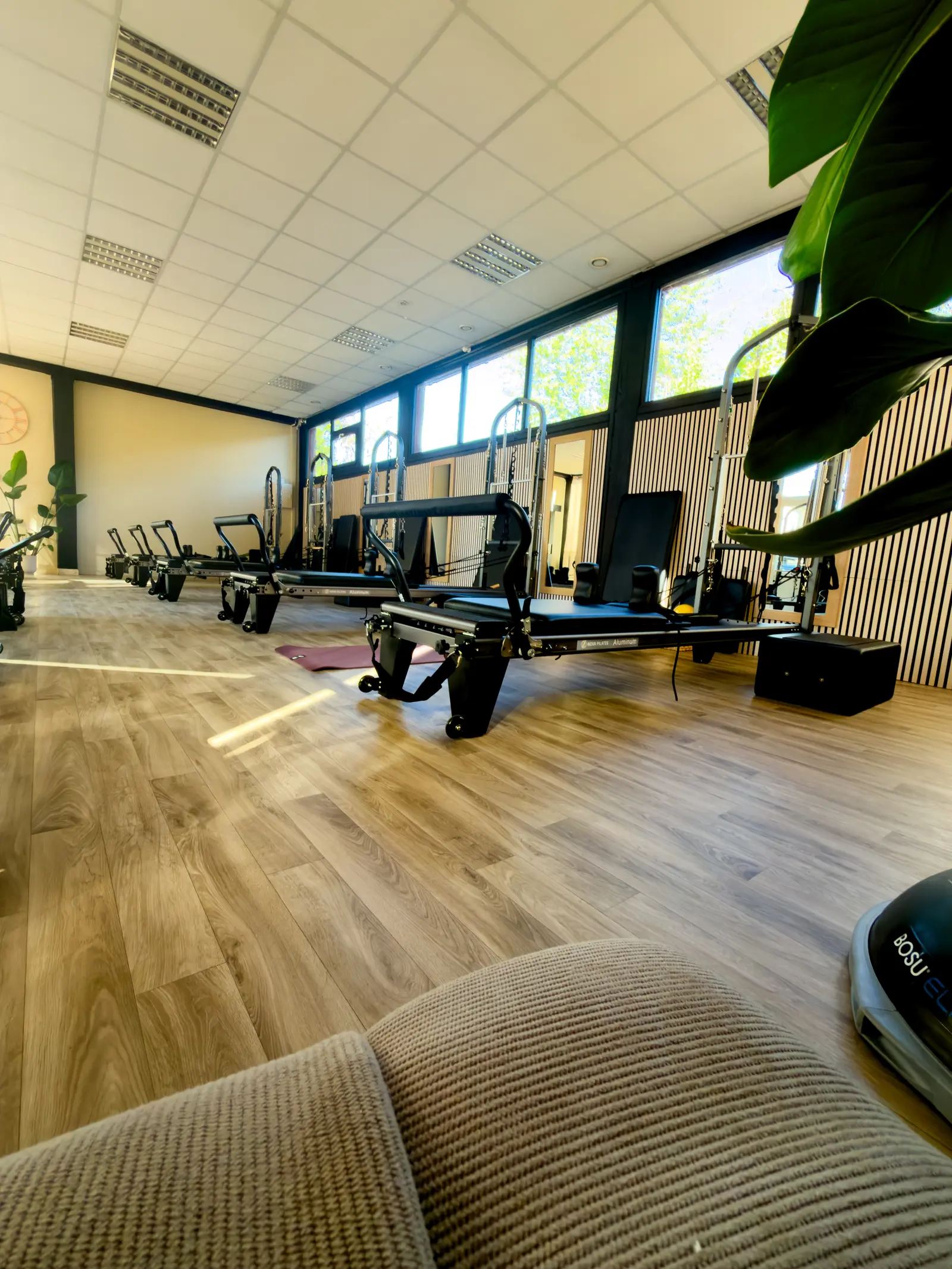 Vue d’ensemble du studio Pilates reformer du Club House